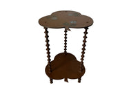 Antique clover-shaped, two-tier painted bobbin side table - French Antique Furniture - Antique Side Tables - AD & PS Antiques