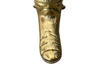 Mid century decorative umbrella stand in the form of a large brass riding boot