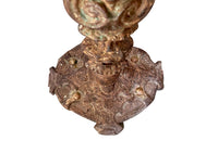 19th Century French bistro table with winged dragon supports and marble top. Great patination