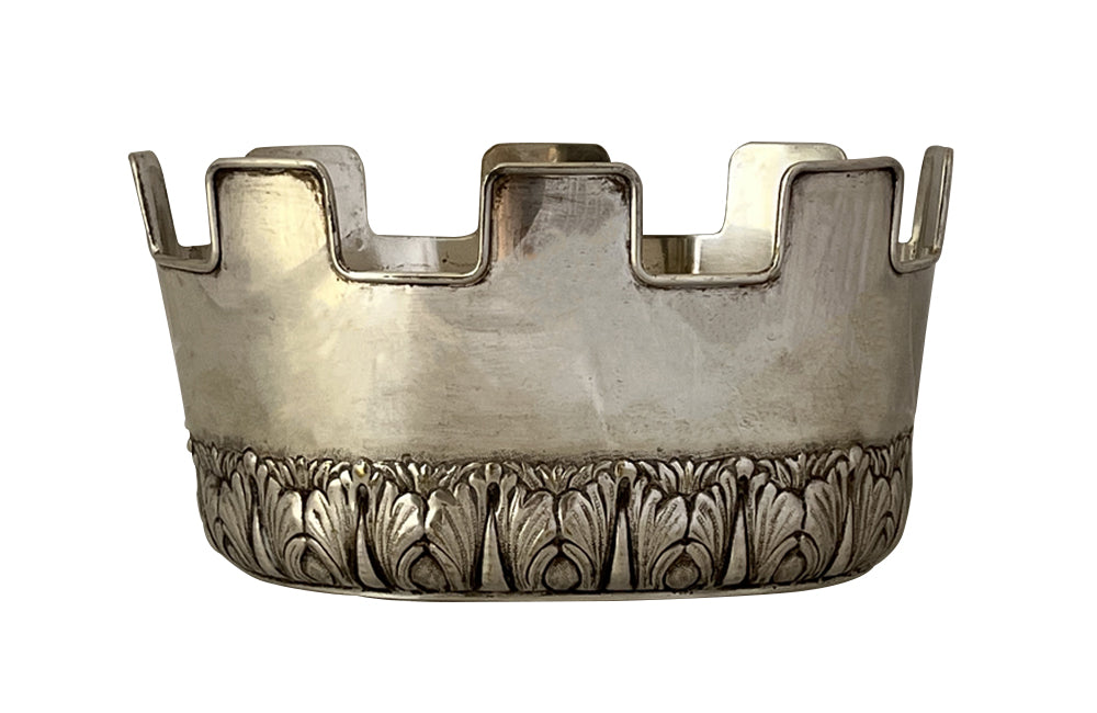 20th Century French Crenellated Silverplate Rafraichissoir