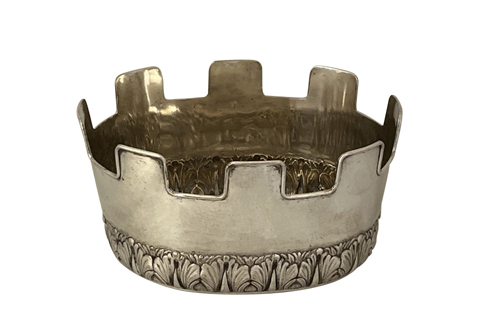 20th Century French Crenellated Silverplate Rafraichissoir