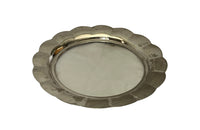 20th Century French glass cocktail tray in a silver plate flower frame.