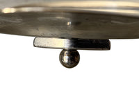 20th Century French glass cocktail tray in a silver plate flower frame.