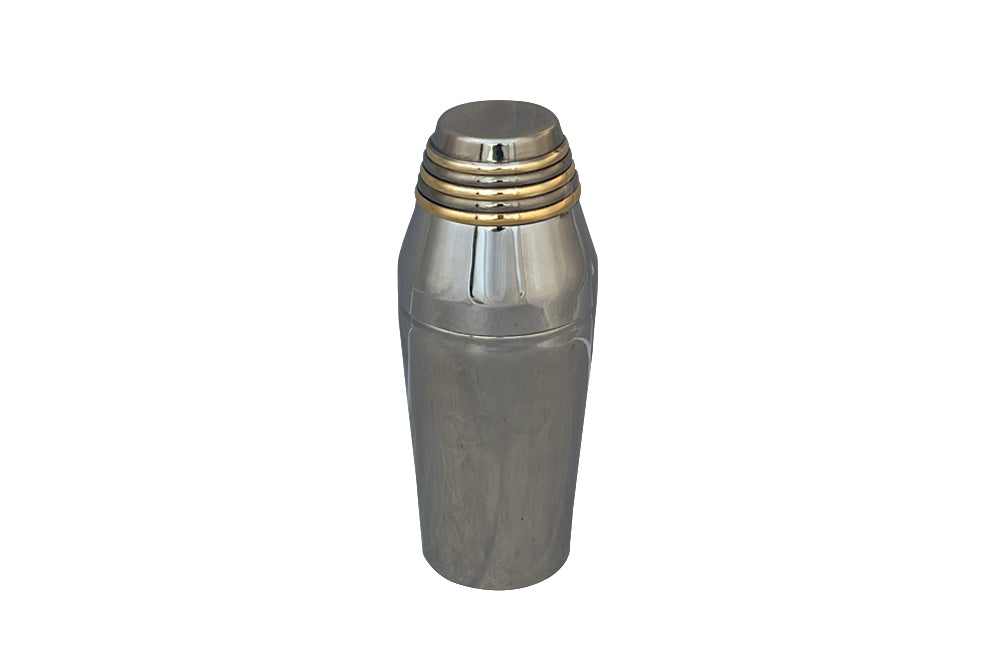 Stainless steel and brass cocktail shaker by Guy Degrenne - Vintage Cocktail Shaker