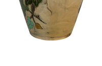 Vintage enamel & brass Champagne bucket with grapevine decoration