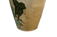 Vintage enamel & brass Champagne bucket with grapevine decoration