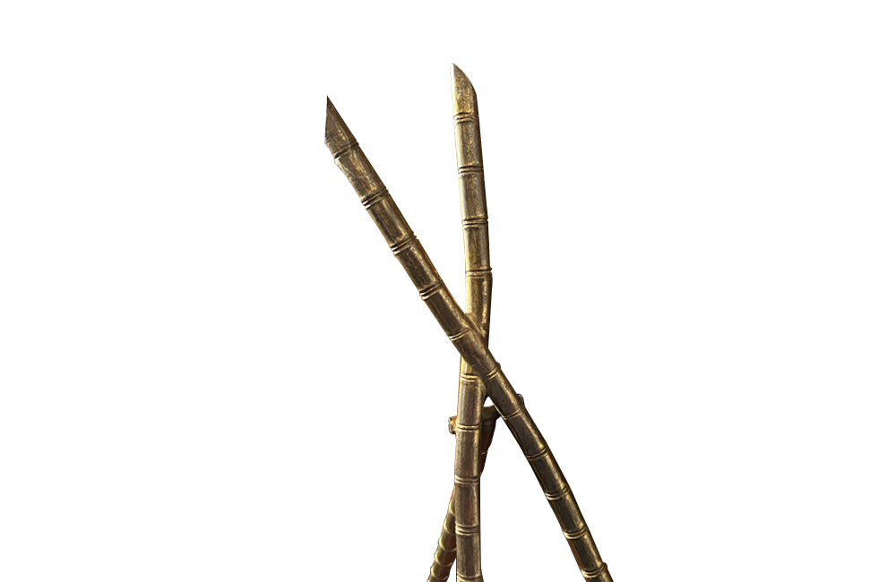 Brass folding faux bamboo table easel - French Antiques