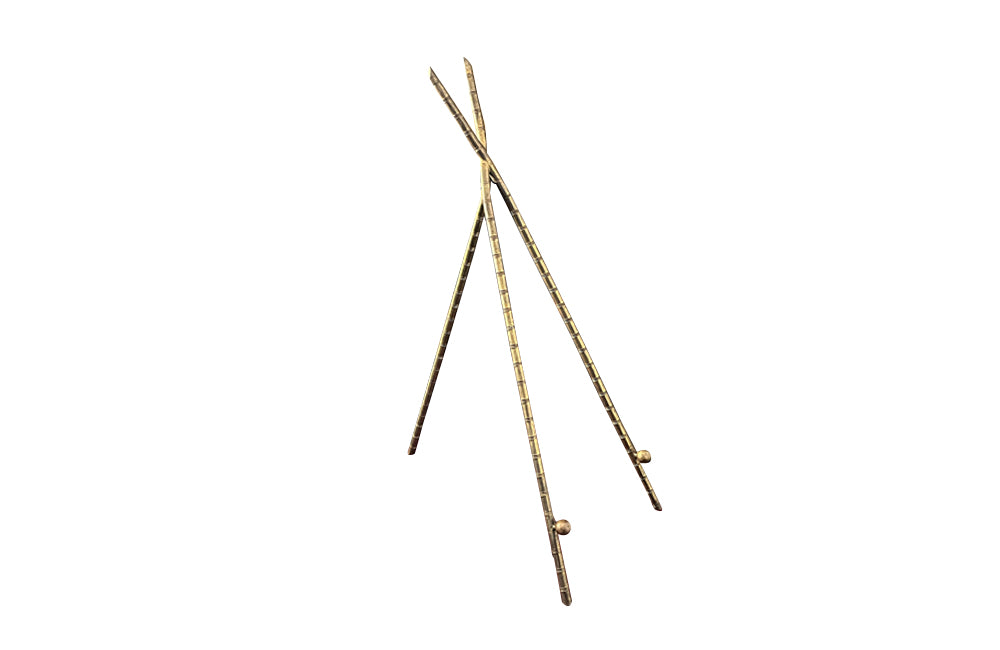 Brass folding faux bamboo table easel - French Antiques