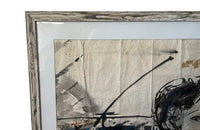 20th Century French Modernist of a woman with red wine watercolour and ink painting on paper signed by the artist Laurent Betremieux