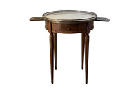 French walnut Louis XVI Revival gueridon card table - French Antique Furniture