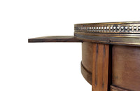 French walnut Louis XVI Revival gueridon card table - French Antique Furniture