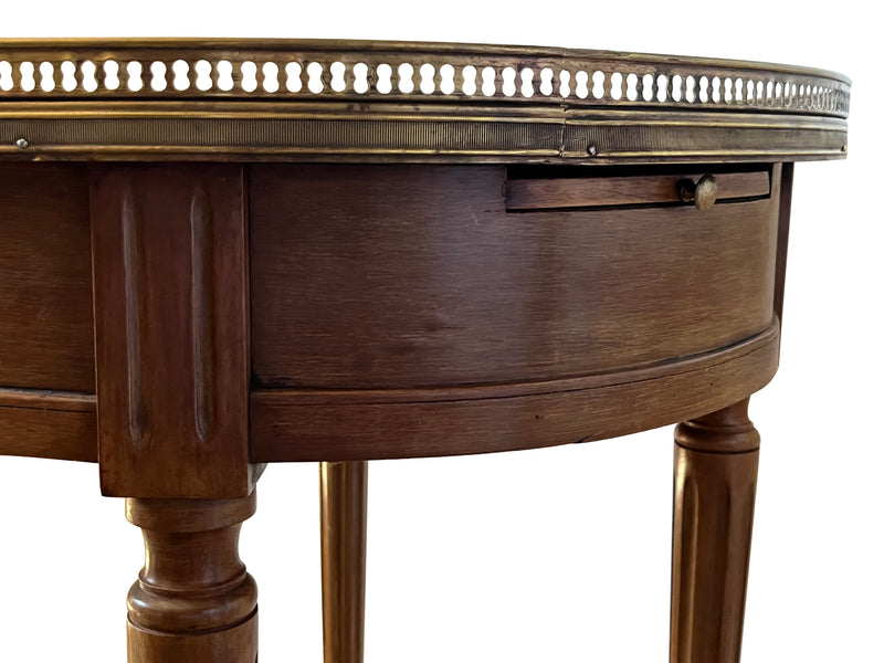 French walnut Louis XVI Revival gueridon card table - French Antique Furniture