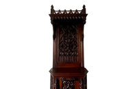 Antique credenza or hall cupboard in walnut in the Neo-Gothic style. French. Signed A. Bastet, Lyon. French antique furniture