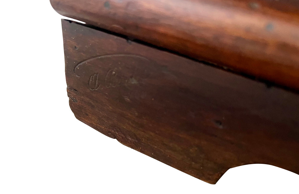 Antique credenza or hall cupboard in walnut in the Neo-Gothic style. French. Signed A. Bastet, Lyon. French antique furniture