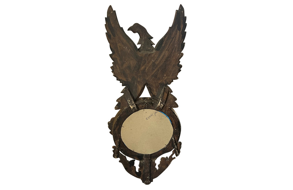 20th Century Spanish carved gilt wooden open winged eagle framed mirror in the Regency style - Decorative Antiques - AD & PS Antiques