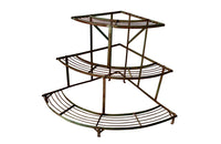 Vintage, painted, iron, corner plant stand with three tiers