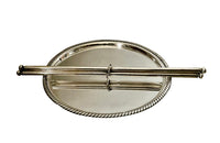 Mid century cocktail tray silverplate Italian with folding metal tripod stand. Mid Century Side Tables