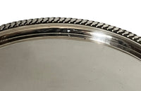 Mid century cocktail tray silverplate Italian with folding metal tripod stand. Mid Century Side Tables