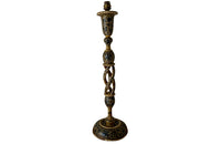 Pretty Kashmiri lamp base with original hand painted decoration throughout. Converted from a candlestick. India, circa 1930.