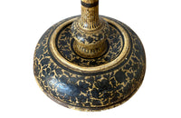 Pretty Kashmiri lamp base with original hand painted decoration throughout. Converted from a candlestick. India, circa 1930.