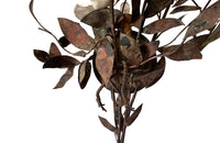 pair of large copper and enamel wall lights in the form of tied bunches of roses - AD & PS Antiques