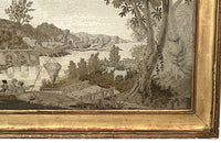 Large early 19th Century French silkwork in its original glazed gilded frame - French Antiques