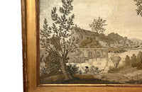 Large early 19th Century French silkwork in its original glazed gilded frame - French Antiques