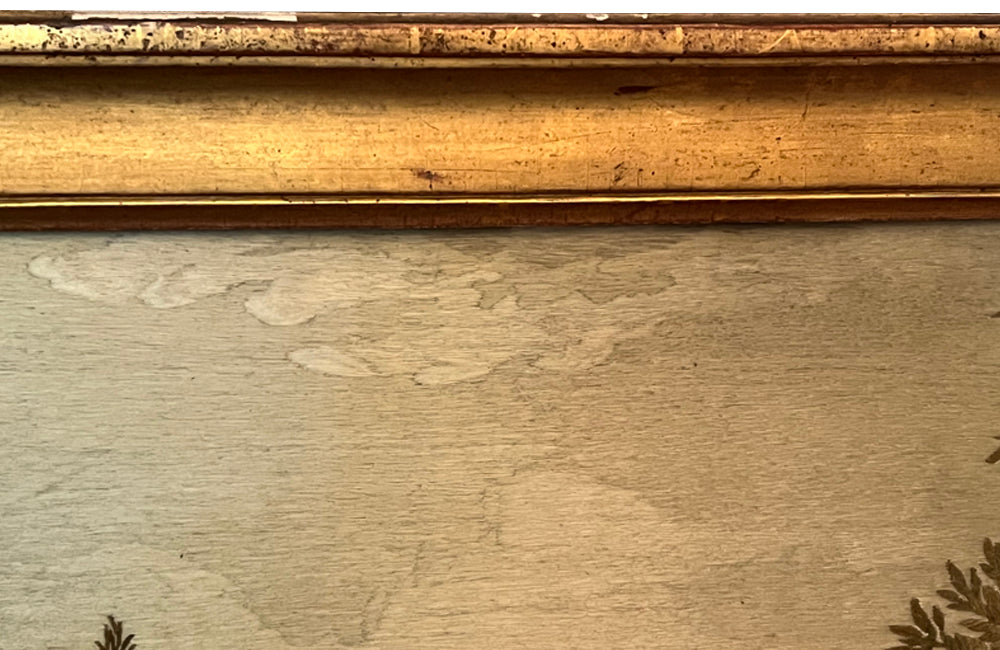 Large early 19th Century French silkwork in its original glazed gilded frame - French Antiques