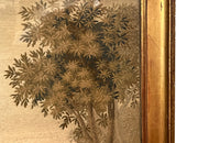 Large early 19th Century French silkwork in its original glazed gilded frame - French Antiques