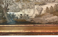 Large early 19th Century French silkwork in its original glazed gilded frame - French Antiques