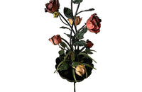 Fabulous vintage polychrome metal standard lamp in the form of a large bouquet of roses and foliage in a scalloped bowl terminating in recurved tripod feet., Mid 20th Century