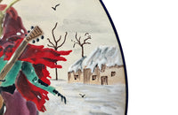 Large 20th Century French hand-painted ceramic platter by L.Valenti.