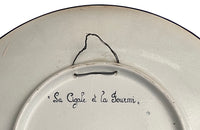 Large 20th Century French hand-painted ceramic platter by L.Valenti.