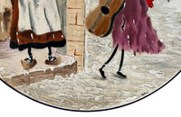 Large 20th Century French hand-painted ceramic platter by L.Valenti.