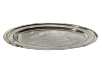 Mid 20th century large French worn silver plate on brass brasserie serving platter.