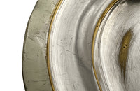 Mid 20th century large French worn silver plate on brass brasserie serving platter.