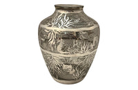 Beautiful mid century crystal vase with silver overlay by the renown French glass makers Saint Graal.