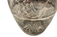 Beautiful mid century crystal vase with silver overlay by the renown French glass makers Saint Graal.