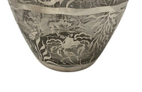 Beautiful mid century crystal vase with silver overlay by the renown French glass makers Saint Graal.