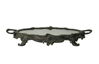 19th Century French verdigris spelter mirrored centrepiece tray - French Antiques - AD & PS Antiques