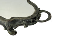 19th Century French verdigris spelter mirrored centrepiece tray - French Antiques - AD & PS Antiques