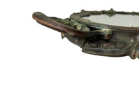 19th Century French verdigris spelter mirrored centrepiece tray - French Antiques - AD & PS Antiques