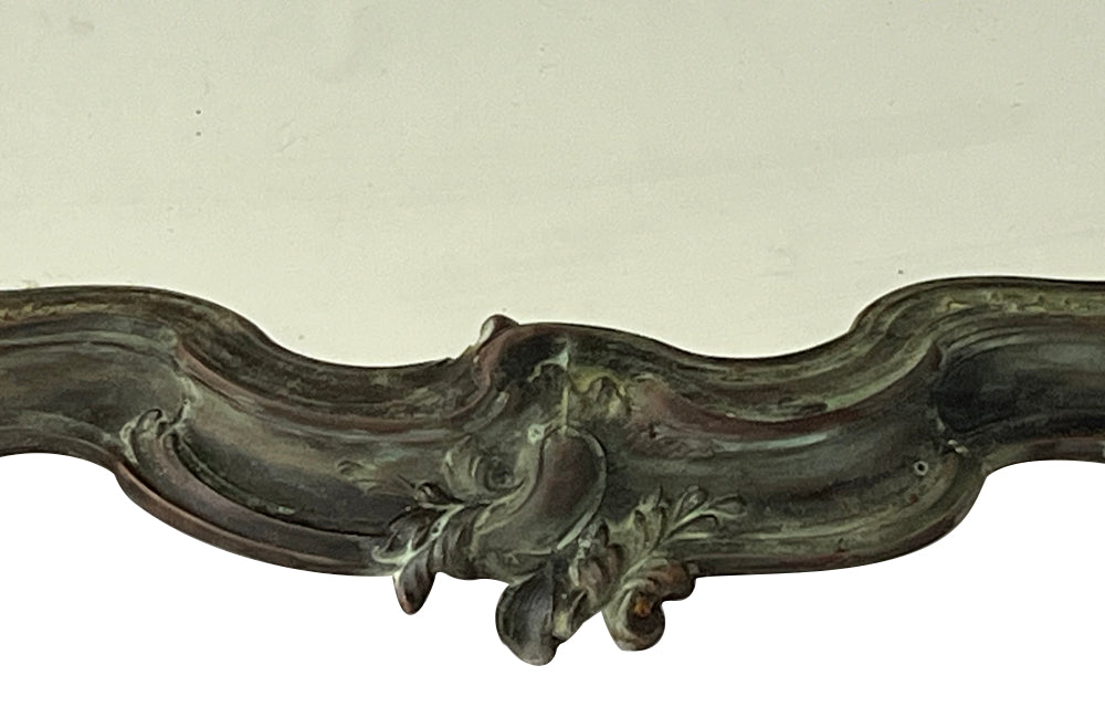 19th Century French verdigris spelter mirrored centrepiece tray - French Antiques - AD & PS Antiques
