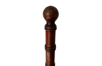 Set of French faux bamboo mahogany and leather library steps.