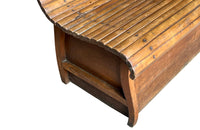 Mid-century bench slatted maple wood bench with incorporated lidded coffer - American - Mid-century furniture