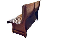 Mid-century bench slatted maple wood bench with incorporated lidded coffer - American - Mid-century furniture