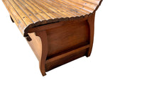Mid-century bench slatted maple wood bench with incorporated lidded coffer - American - Mid-century furniture
