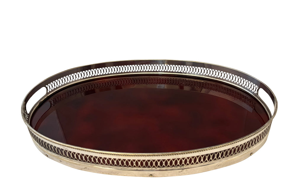 Mid Century faux tortoiseshell lucite & silverplate cocktail set - 1970s - Vintage Barware