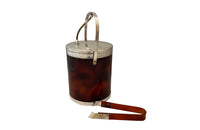 Mid Century faux tortoiseshell lucite & silverplate cocktail set - 1970s - Vintage Barware