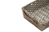 Mid century, silver plate French woven bread basket with handles